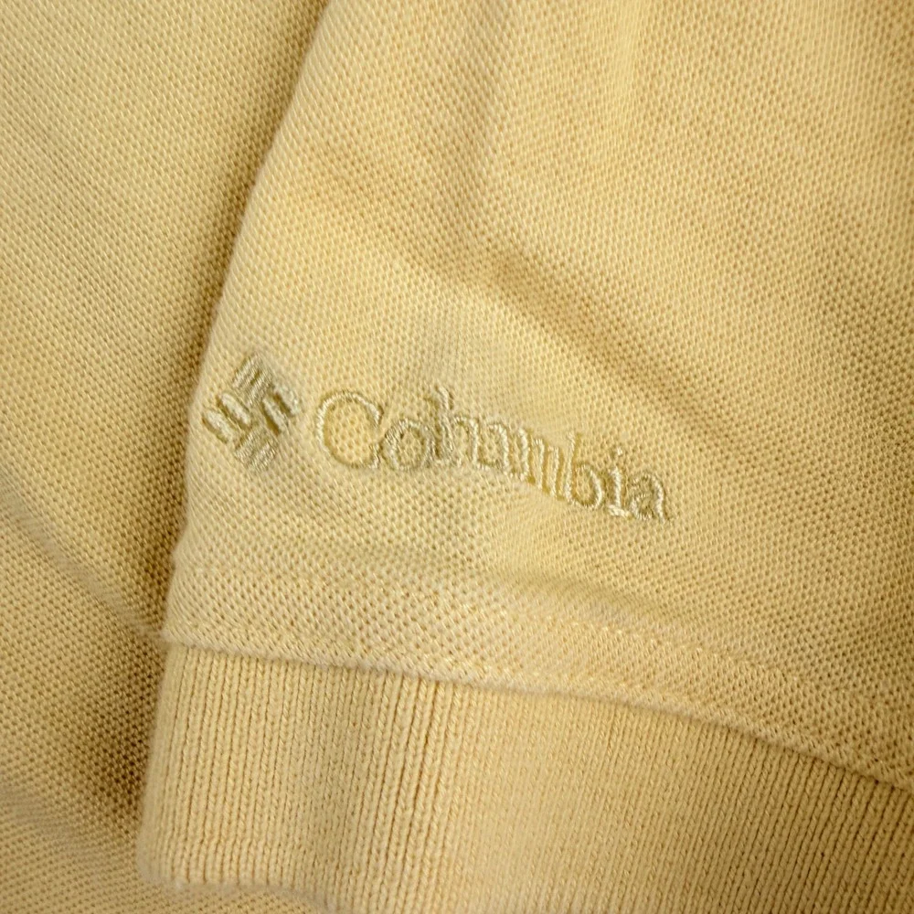 Columbia Men's XL Yellow Short Sleeve Pique Polo Shirt Cotton Casual Outdoors